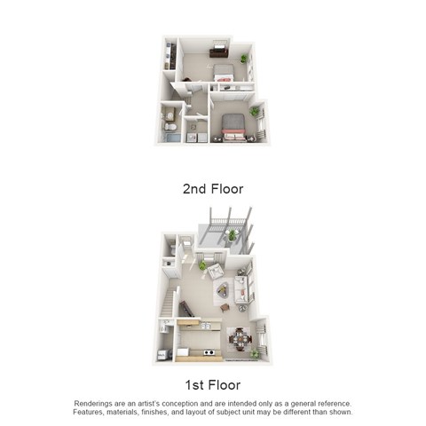 Floor plan for 2 beds, 1.5 baths, 1158 sqft